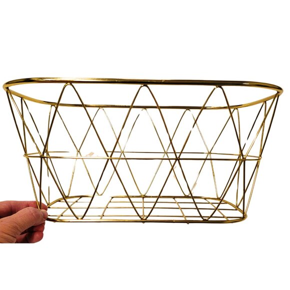Vintage Brass Plated Home Decorative Basket - Excellent Condition - Picture 4 of 7